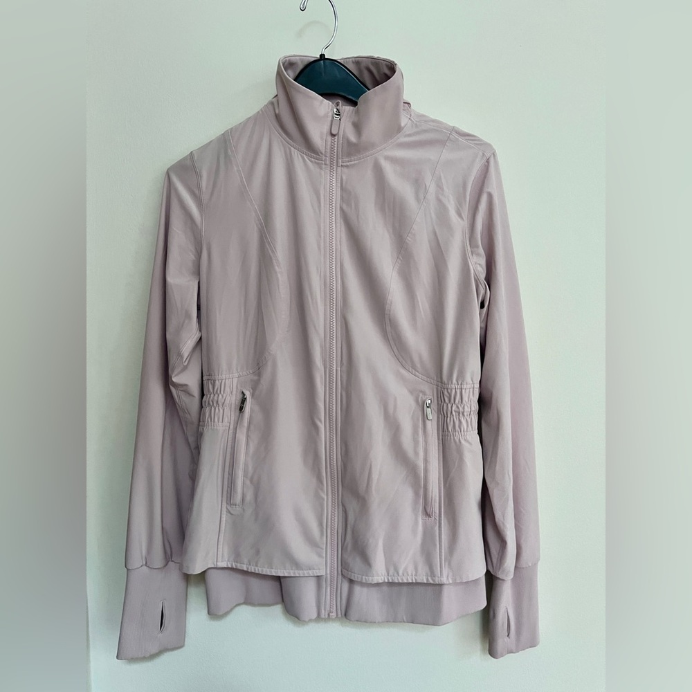 Lululemon Zip-Up. Like new. Ruching - adorable details. Amazing color!